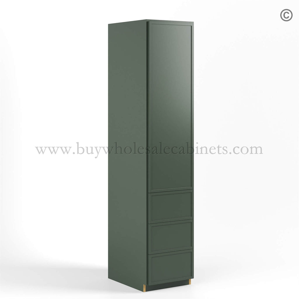 Slim Shaker Green Vanity Linen Cabinet