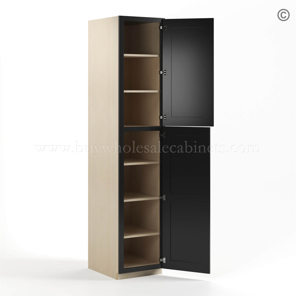 Black Shaker 18″ W Utility Pantry Cabinet