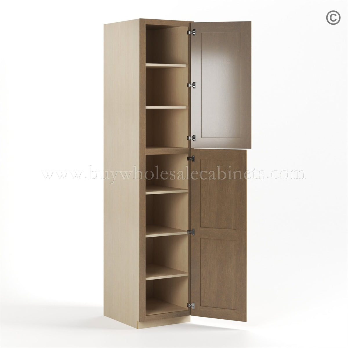 Rustic Wood Shaker 18″ W Utility Pantry Cabinet