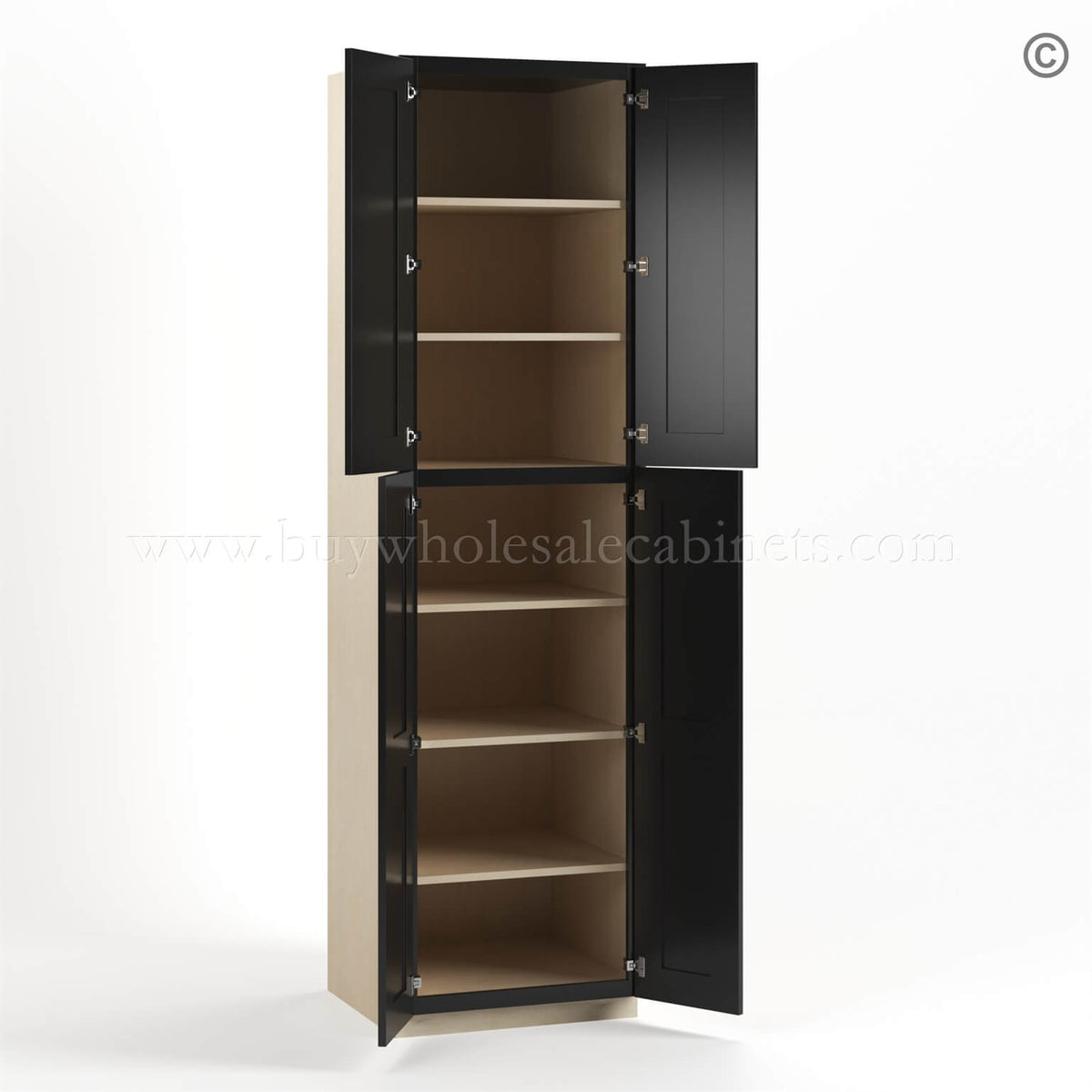 Black Shaker 24″ W Utility Pantry Cabinet