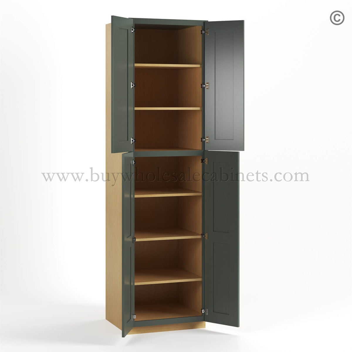 Green Shaker 24″ W Utility Pantry Cabinet