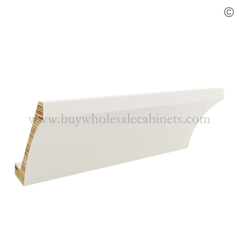 Frameless Pearl White Cove Crown Molding