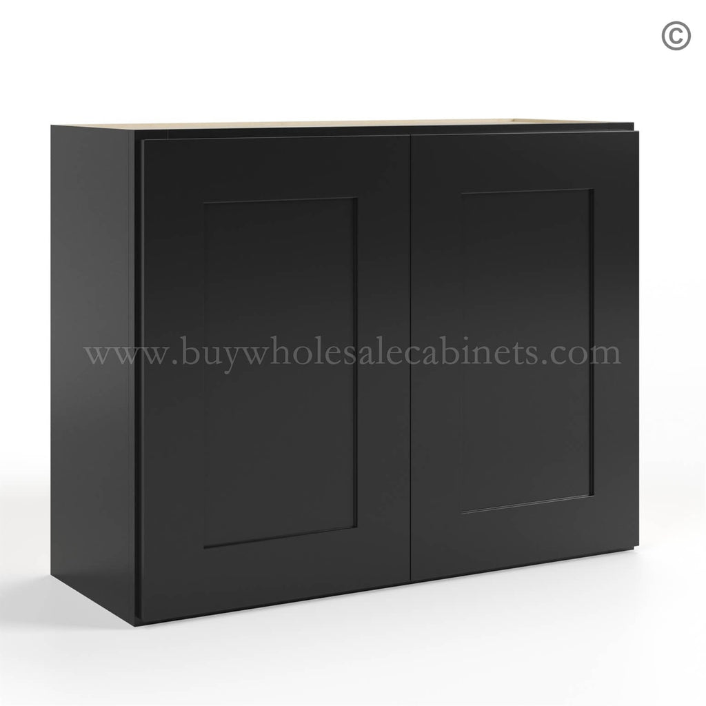 Black Shaker 24″ H Double Door Wall Cabinet
