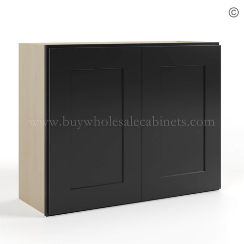 Black Shaker 24″ H Double Door Wall Cabinet