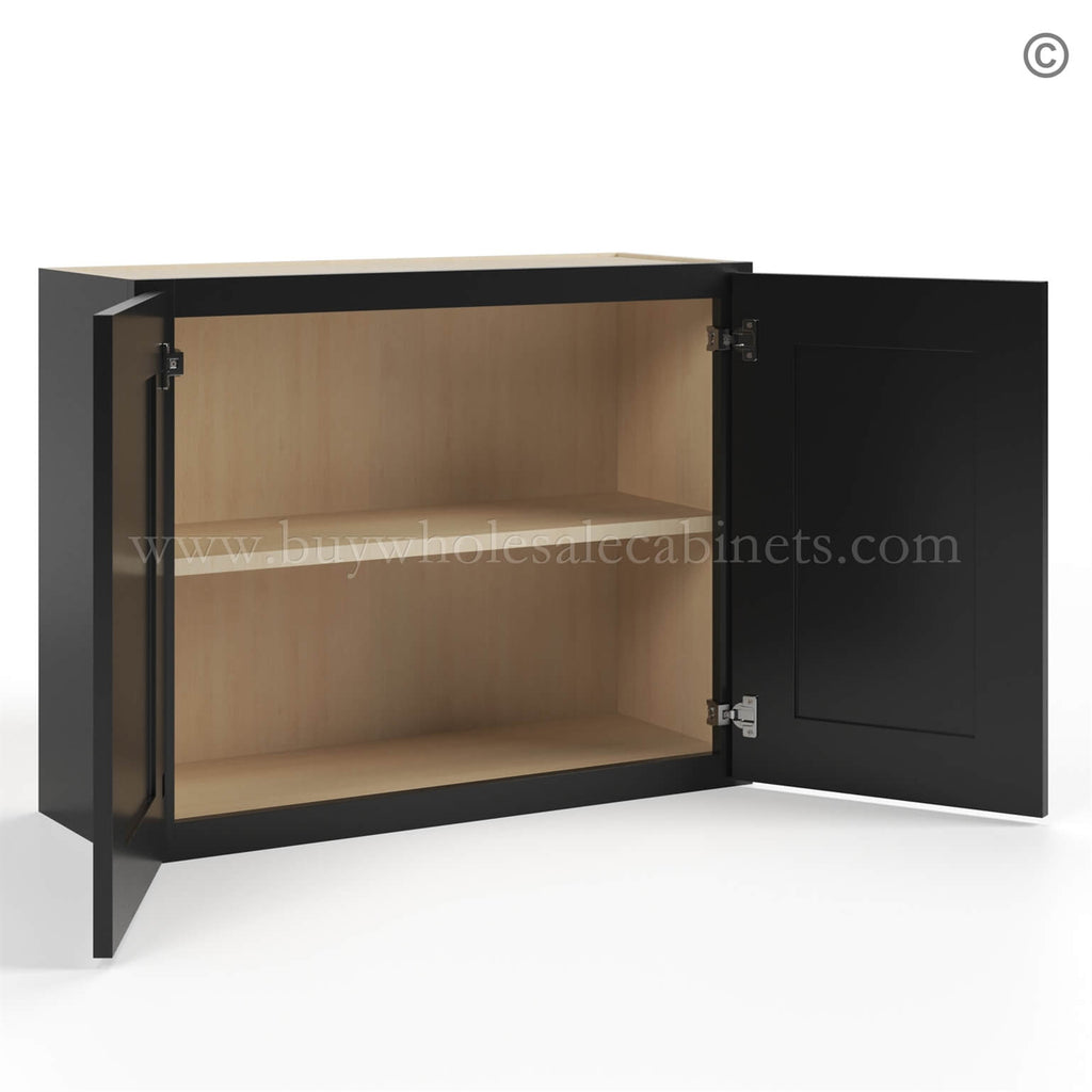 Black Shaker 24″ H Double Door Wall Cabinet