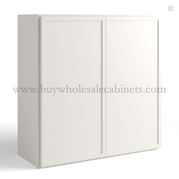 Dove White Slim Shaker 36″H Double Door Wall Cabinet