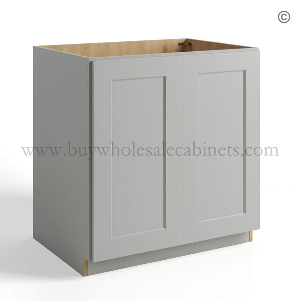 Dorian Gray Shaker Full Height Door Base Cabinets Double Door