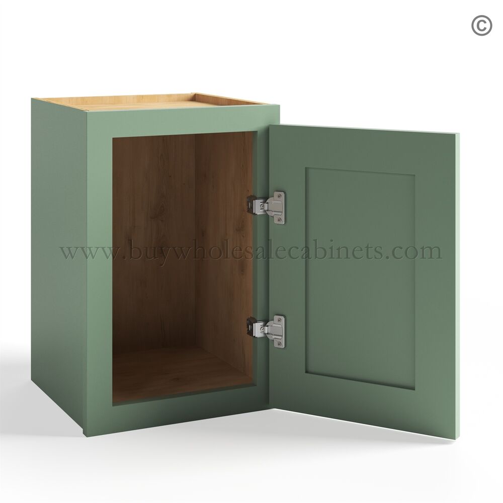 Jade Green Shaker 12″ Wall Cabinet Single Door