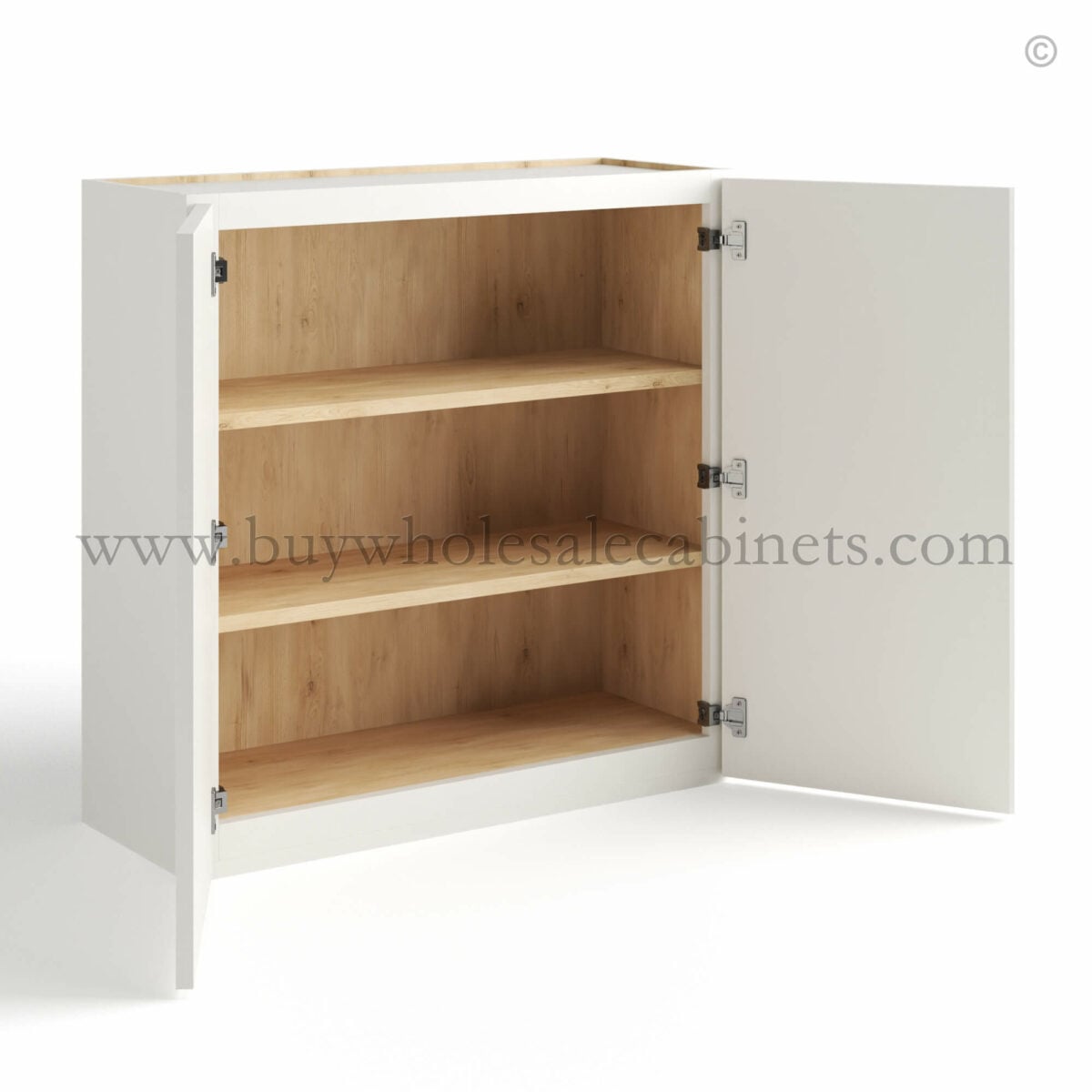 Dove White Slim Shaker 36″H Double Door Wall Cabinet