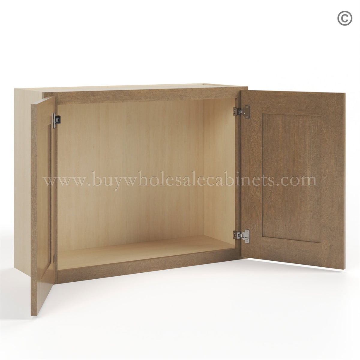 Rustic Wood Shaker 24″ H Double Door Wall Cabinet