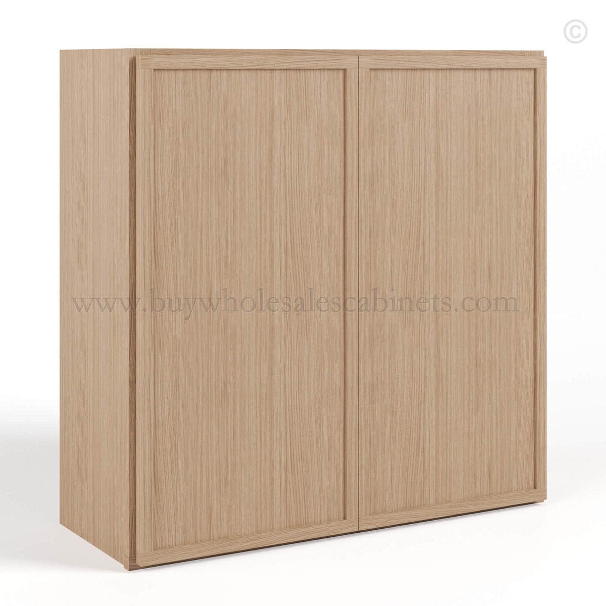 Slim Oak Shaker 36″H Double Door Wall Cabinet