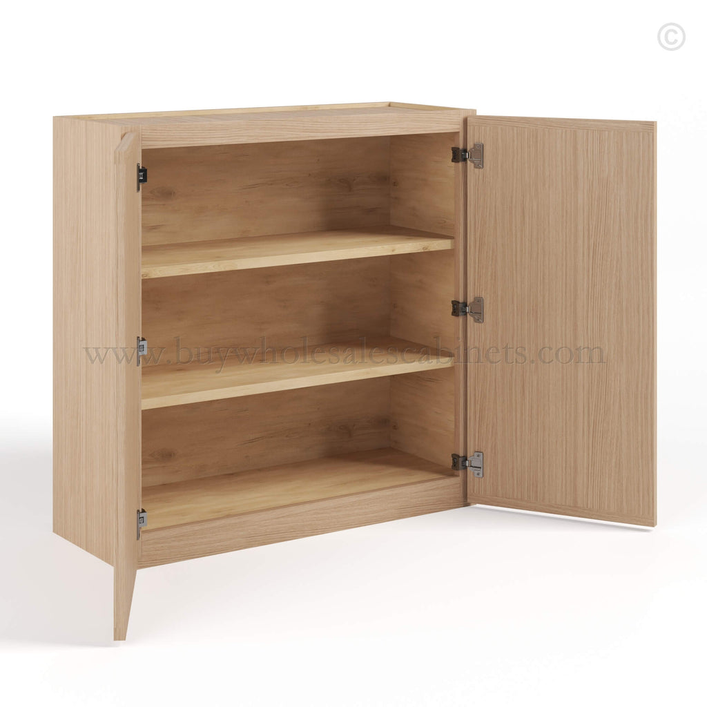 Slim Oak Shaker 30″H Double Door Wall Cabinet