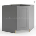 Frameless Graphite Gray Base Diagonal Cabinet 1 Door (Excludes Metal Lazy Susan Insert)
