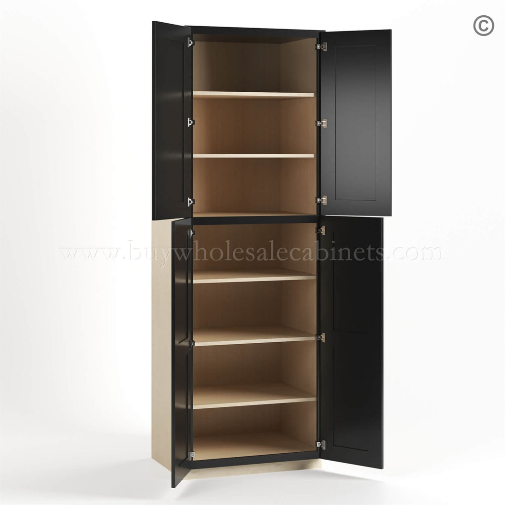 Black Shaker 30″ W Utility Pantry Cabinet