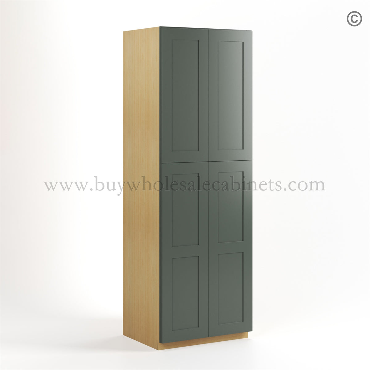 Green Shaker 30″ W Utility Pantry Cabinet