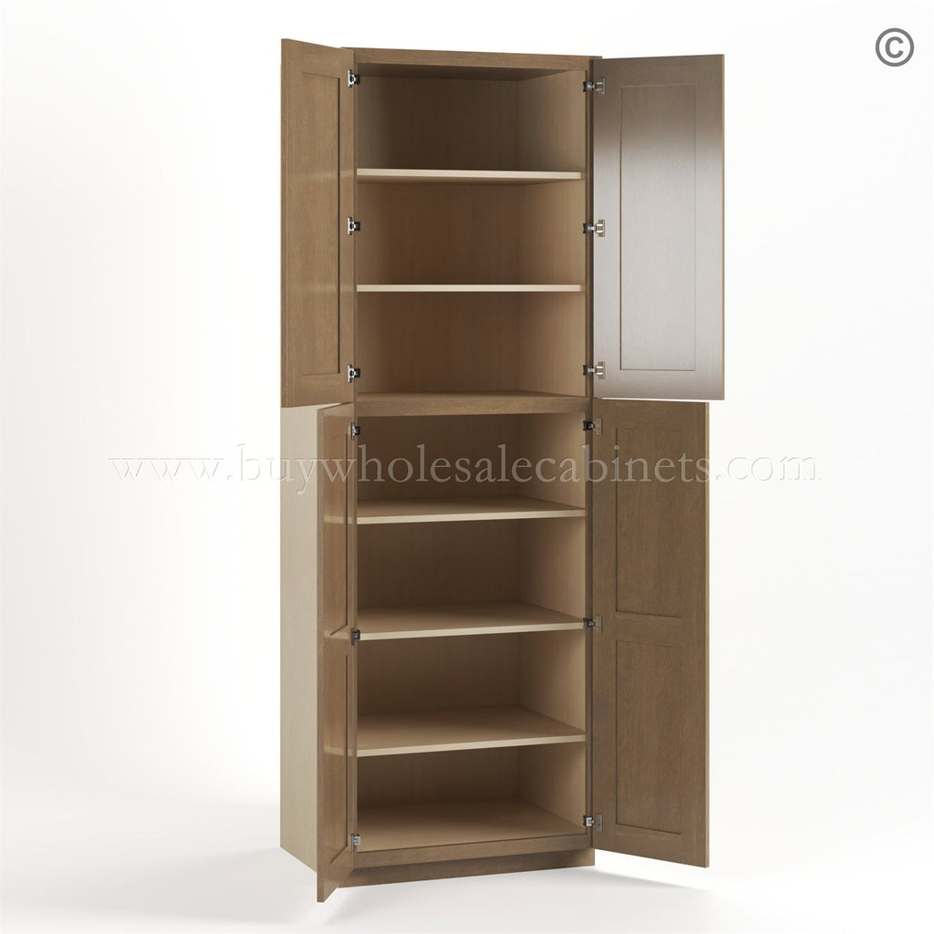 Rustic Wood Shaker 30″ W Utility Pantry Cabinet