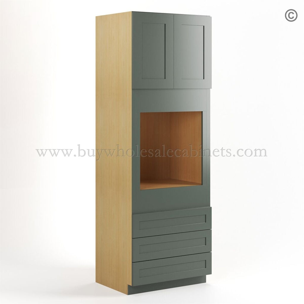 Green Shaker 30″ W Oven Pantry Cabinet
