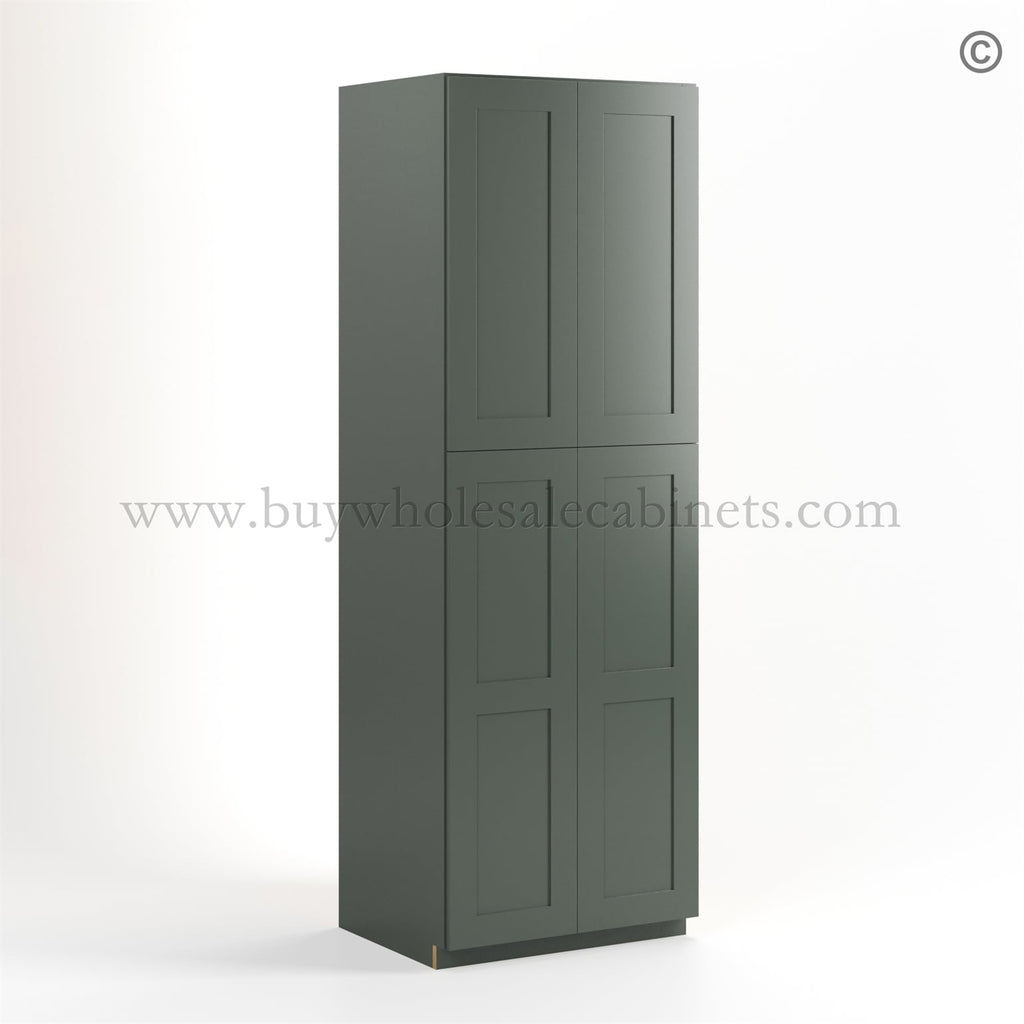 Green Shaker 30″ W Utility Pantry Cabinet