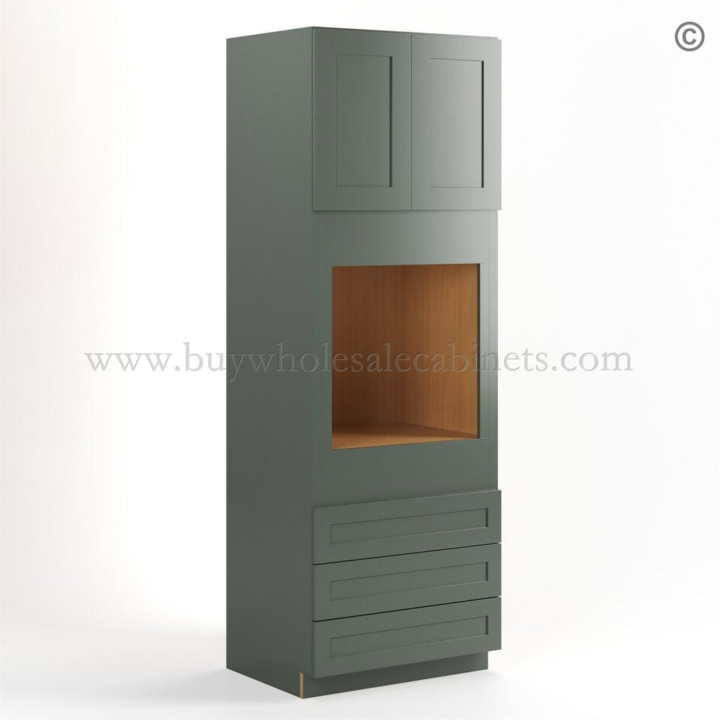 Green Shaker 30″ W Oven Pantry Cabinet