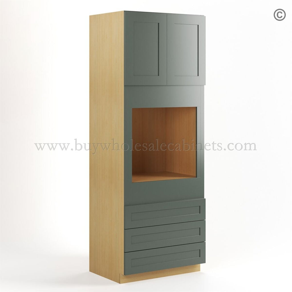 Green Shaker 33″ W Oven Pantry Cabinet