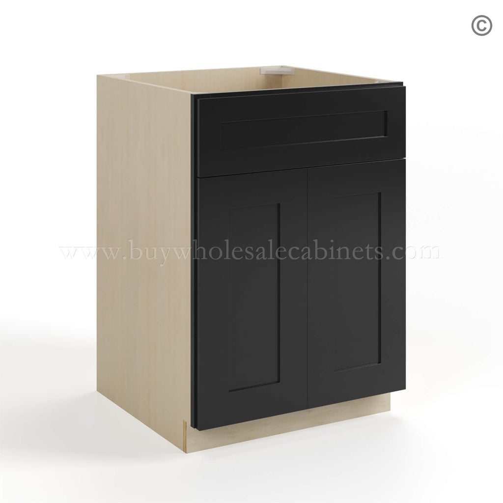 Black Shaker Single Vanity Sink Base Cabinet