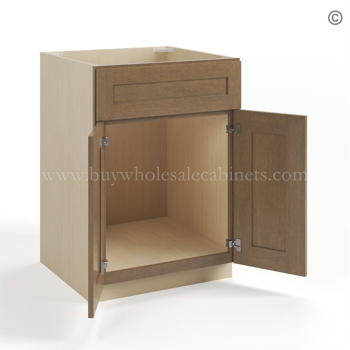 Rustic Wood Shaker Single Vanity Sink Base Cabinet