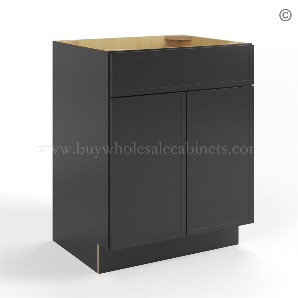 Slim Black Shaker Vanity Sink Cabinet