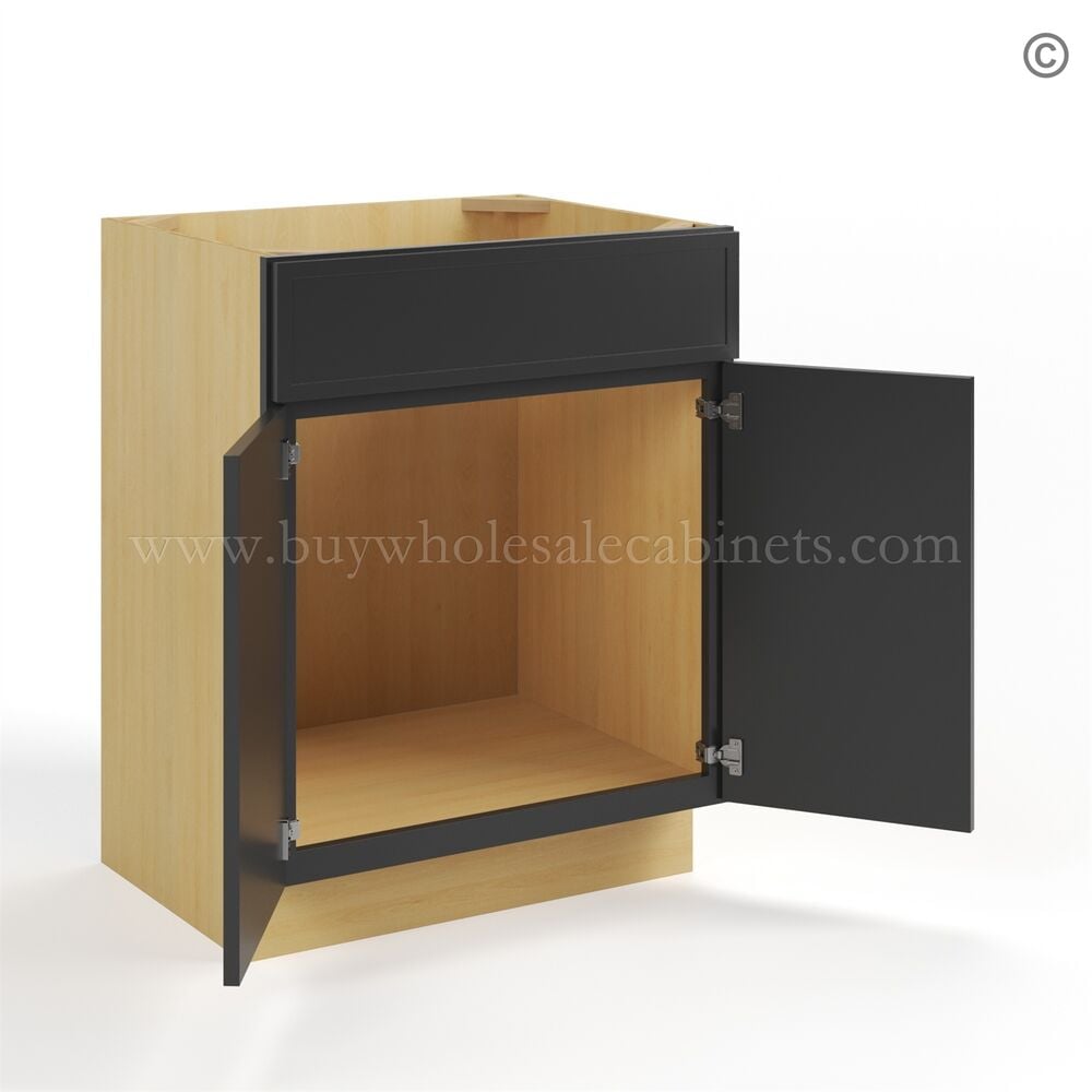 Slim Black Shaker Vanity Sink Cabinet