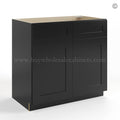 Black Shaker Double Vanity Sink Base Cabinet