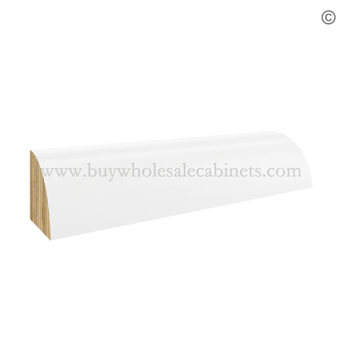 Frameless Modern White Shaker Quarter Round Molding