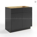 Slim Black Shaker Sink Base With Double Doors