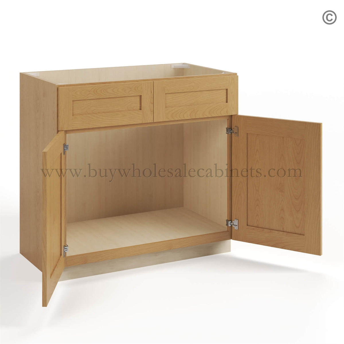 Treasure Chest Shaker Double Vanity Sink Base Cabinet