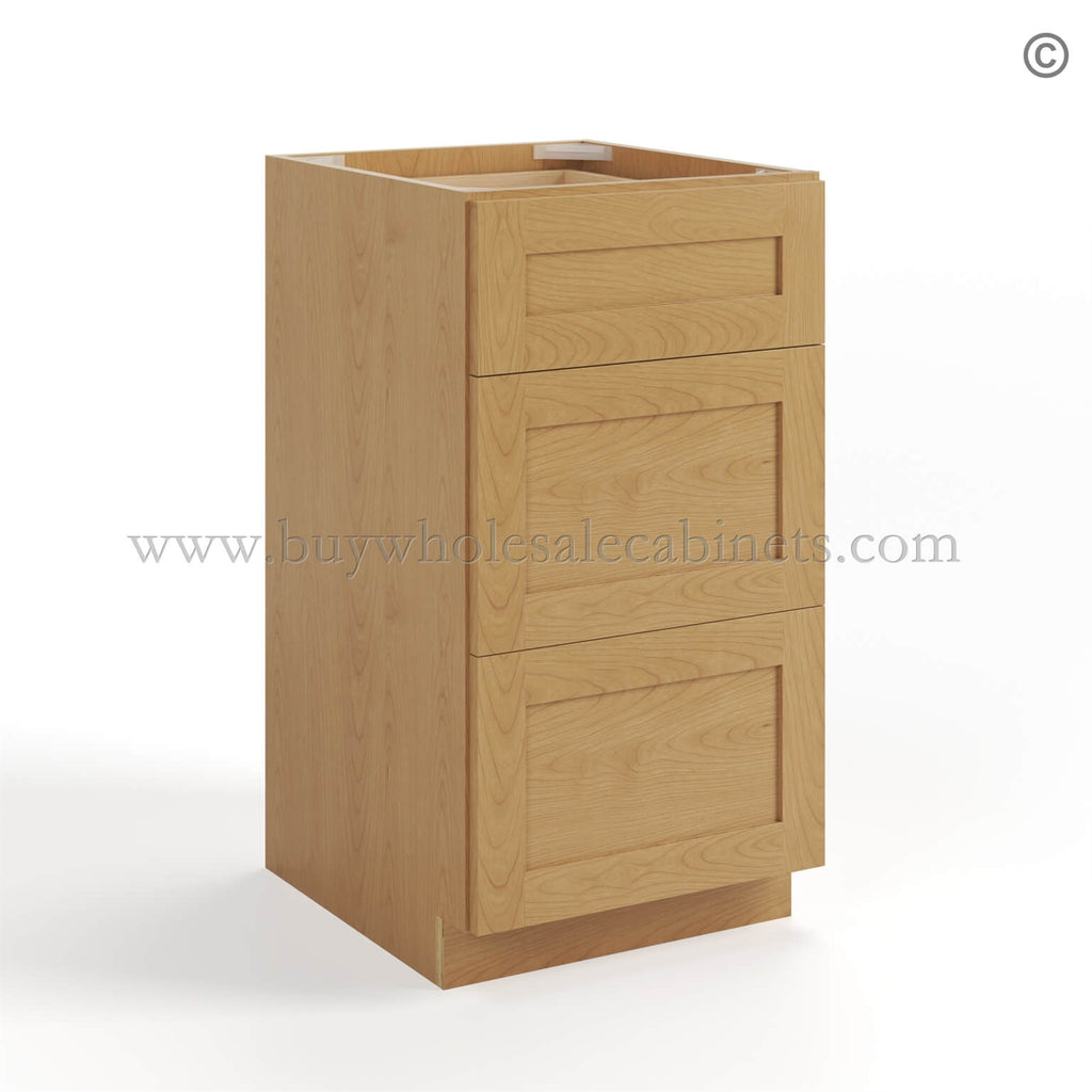 Treasure Chest Shaker Vanity Three Drawer Base Cabinet
