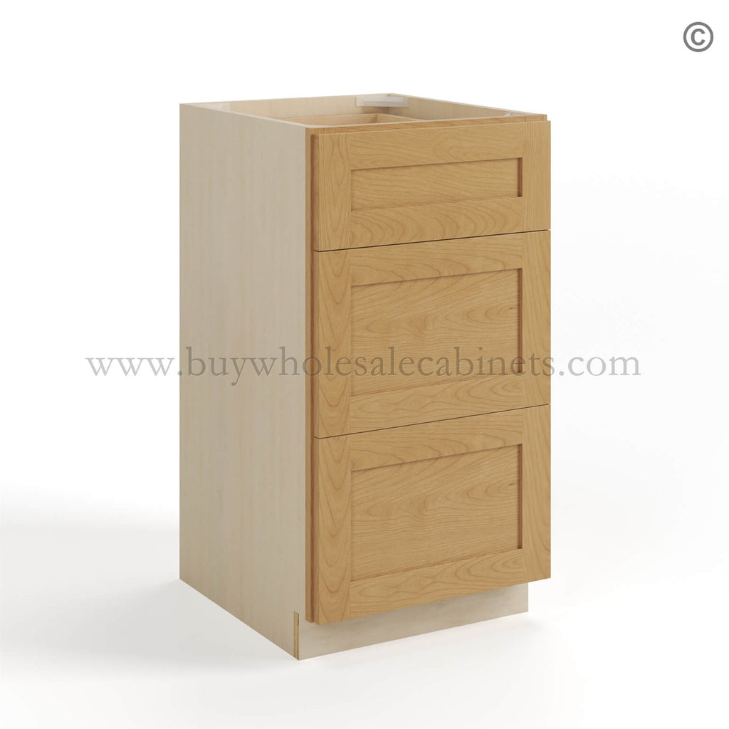 Treasure Chest Shaker Vanity Three Drawer Base Cabinet