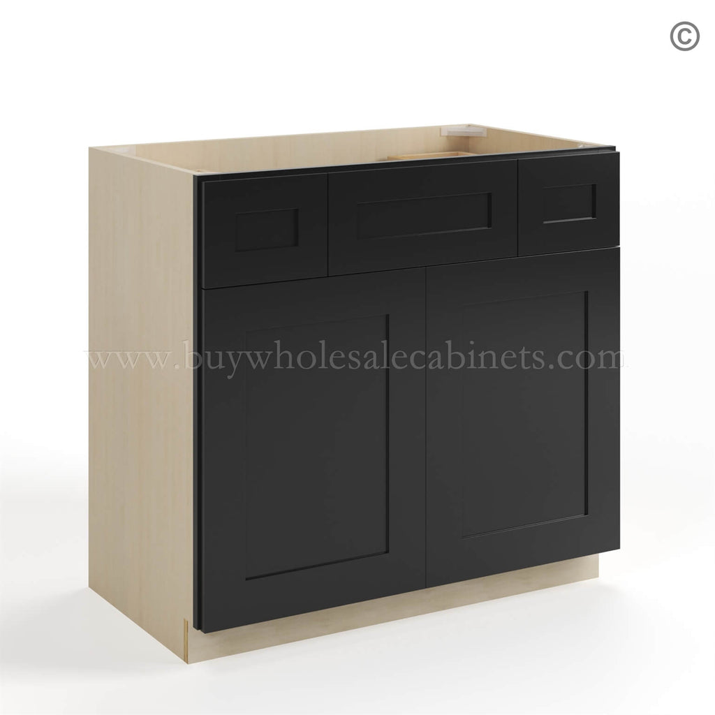 Black Shaker Vanity Combo Cabinet