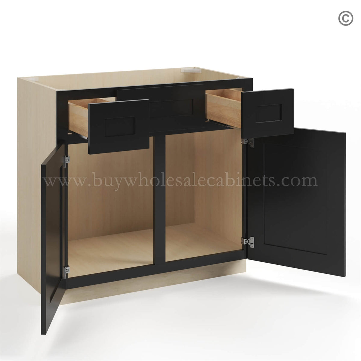 Black Shaker Vanity Combo Cabinet
