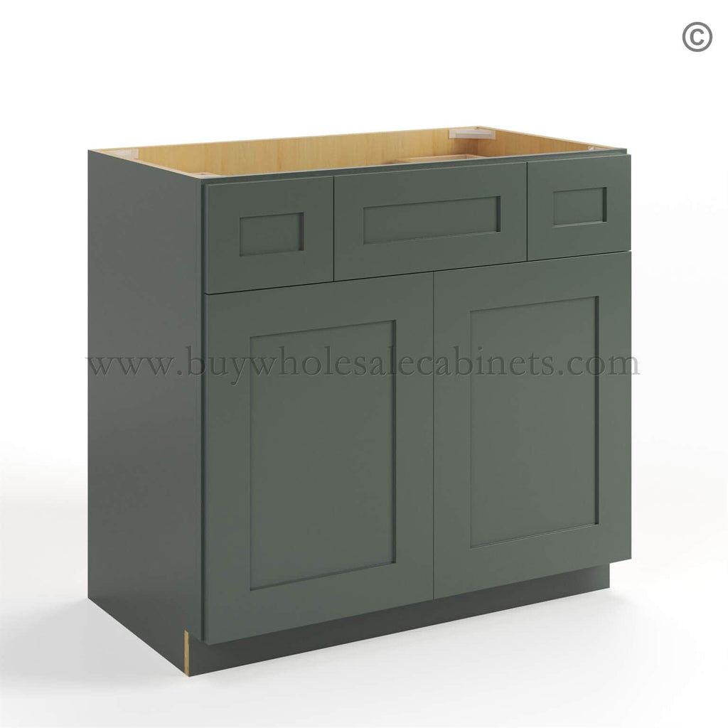 Green Shaker Vanity Combo Cabinet