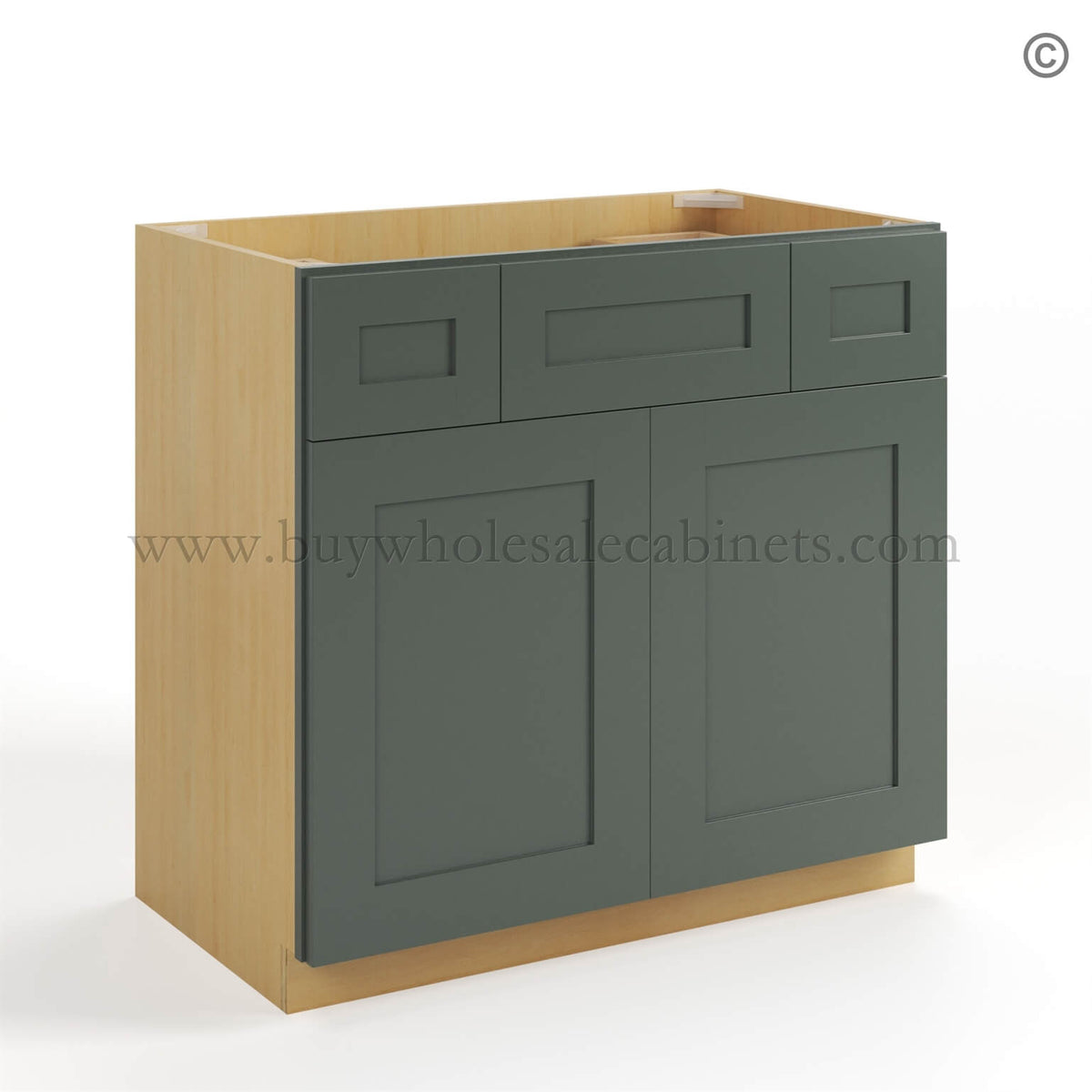 Green Shaker Vanity Combo Cabinet