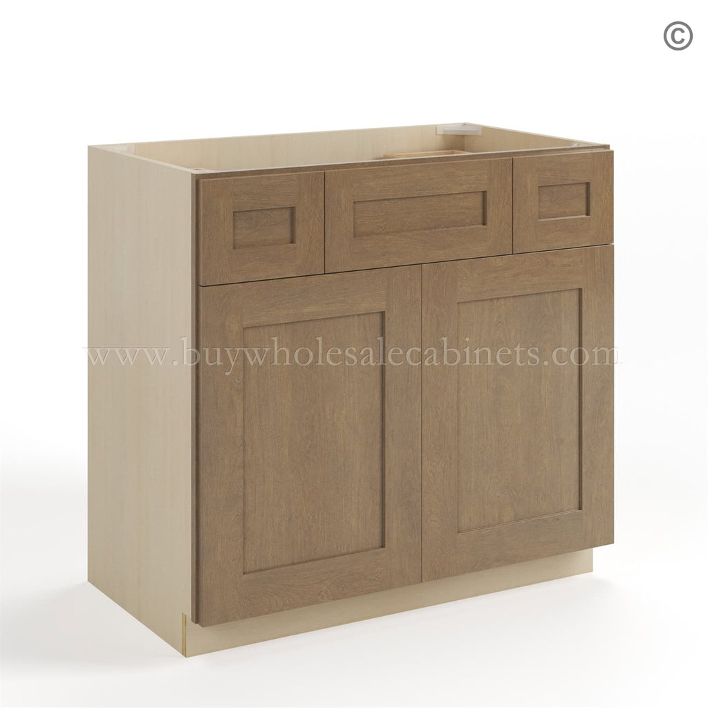 Rustic Wood Shaker Vanity Combo Cabinet