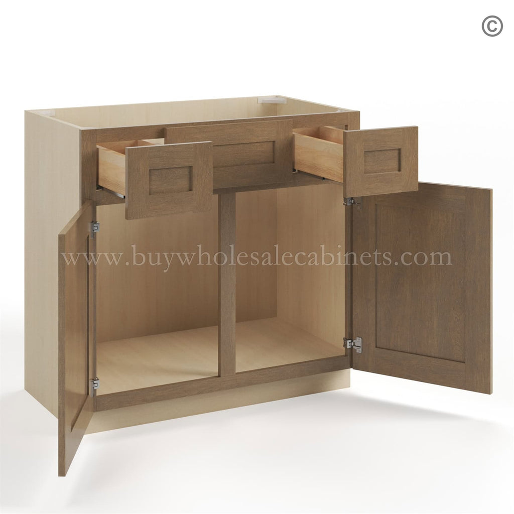 Rustic Wood Shaker Vanity Combo Cabinet
