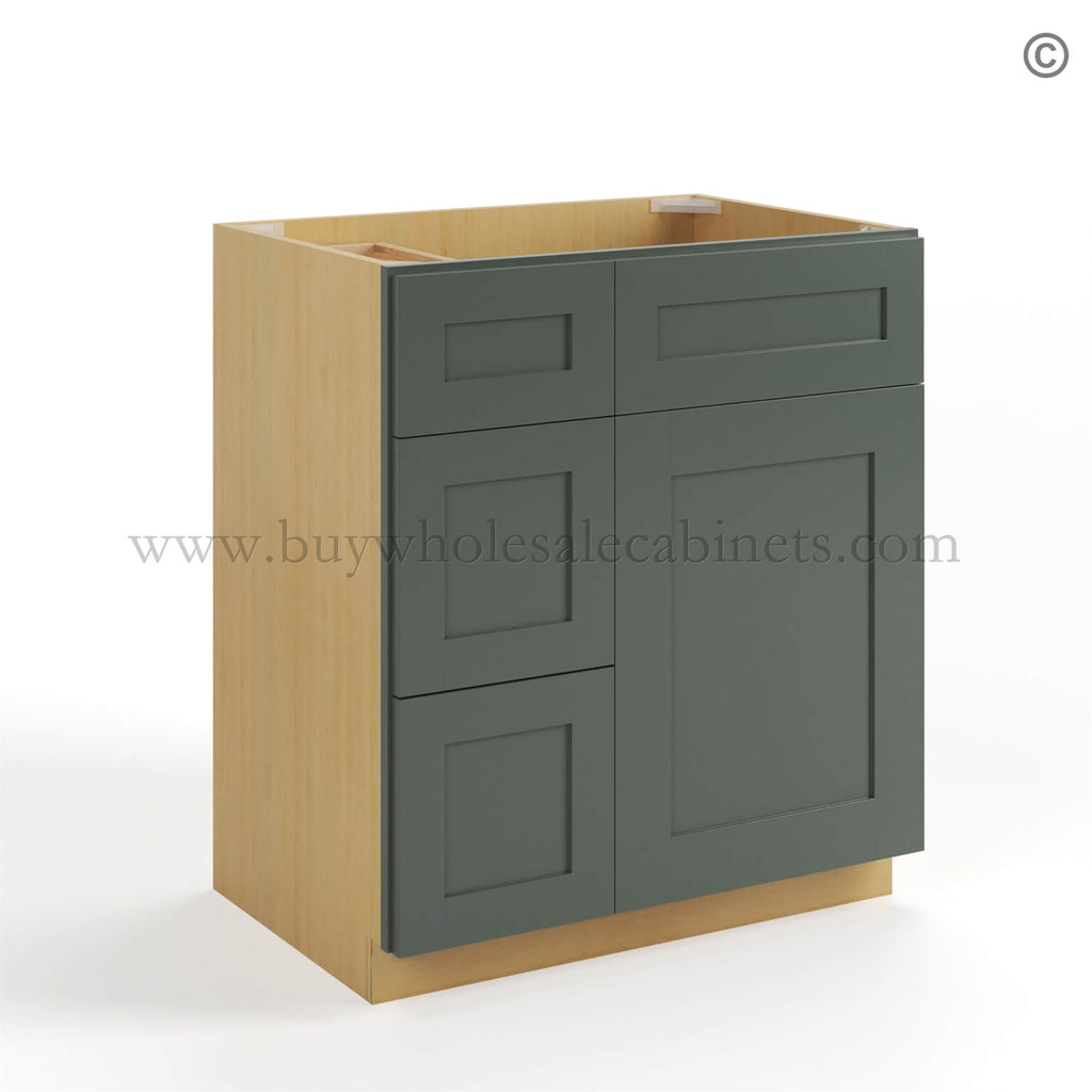 Green Shaker 30″ W Vanity Combo with Drawers