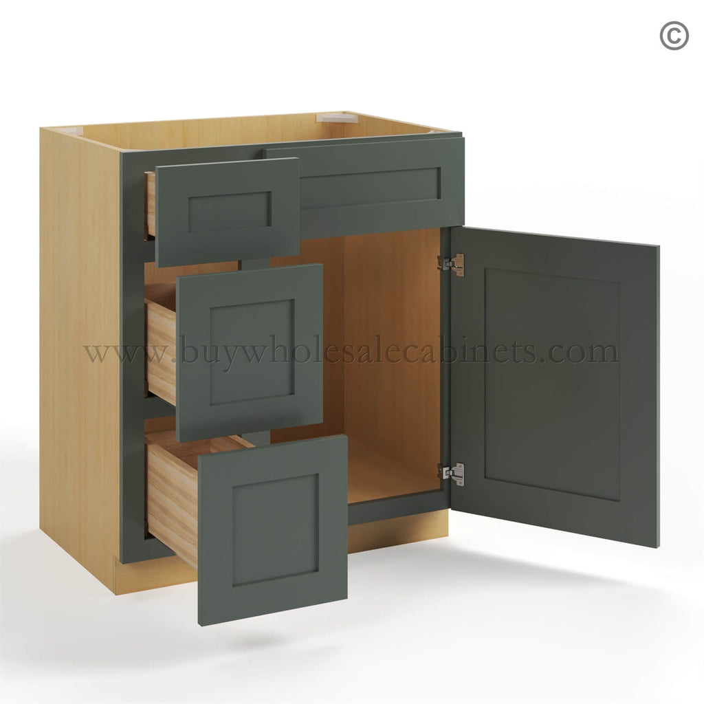 Green Shaker 30″ W Vanity Combo with Drawers