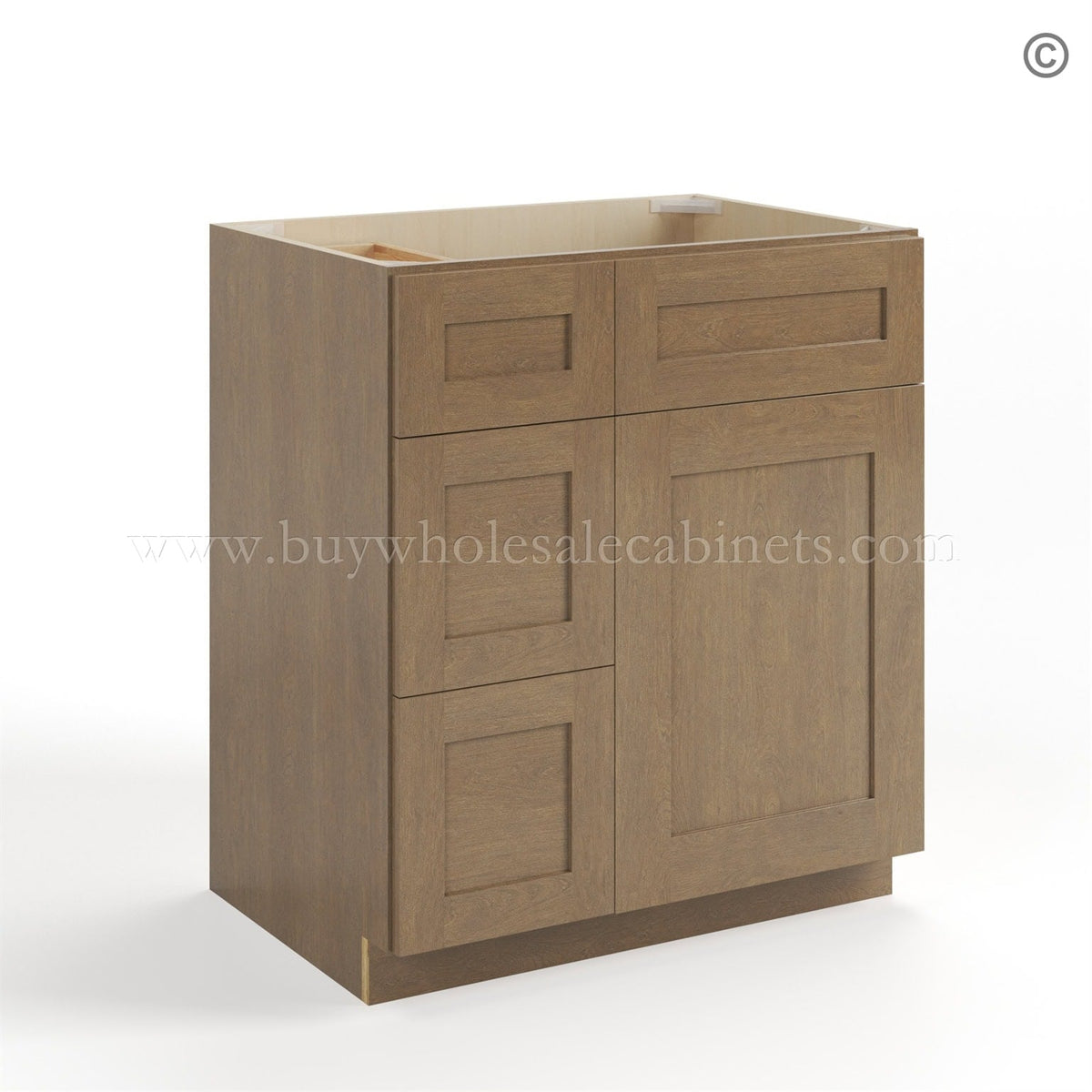 Rustic Wood Shaker 30″ W Vanity Combo with Drawers