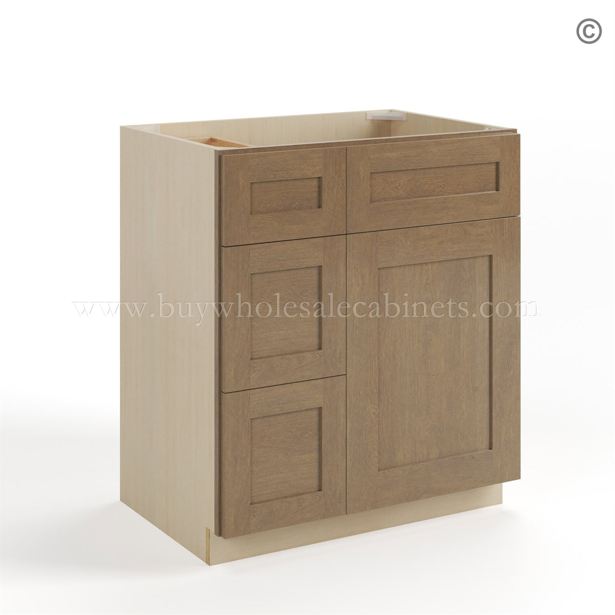 Rustic Wood Shaker 30″ W Vanity Combo with Drawers