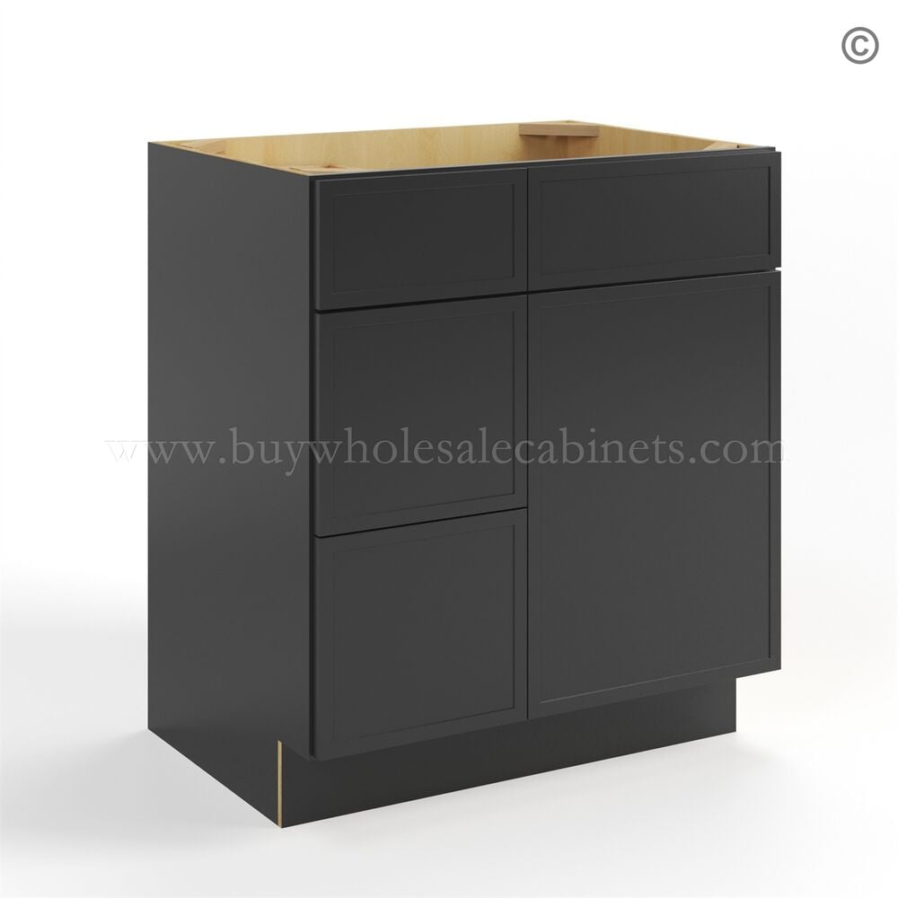 Slim Black Shaker Vanity Combo with Drawers