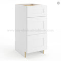 Frameless Modern White Shaker Vanity Base Drawer Cabinet – 3 Drawers