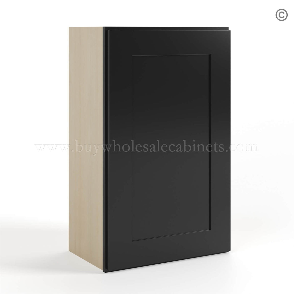 Black Shaker 30″ H Single Door Wall Cabinet