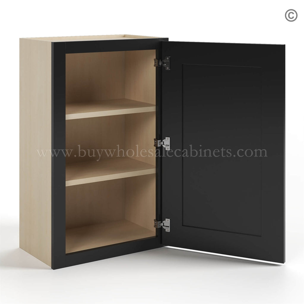 Black Shaker 30″ H Single Door Wall Cabinet