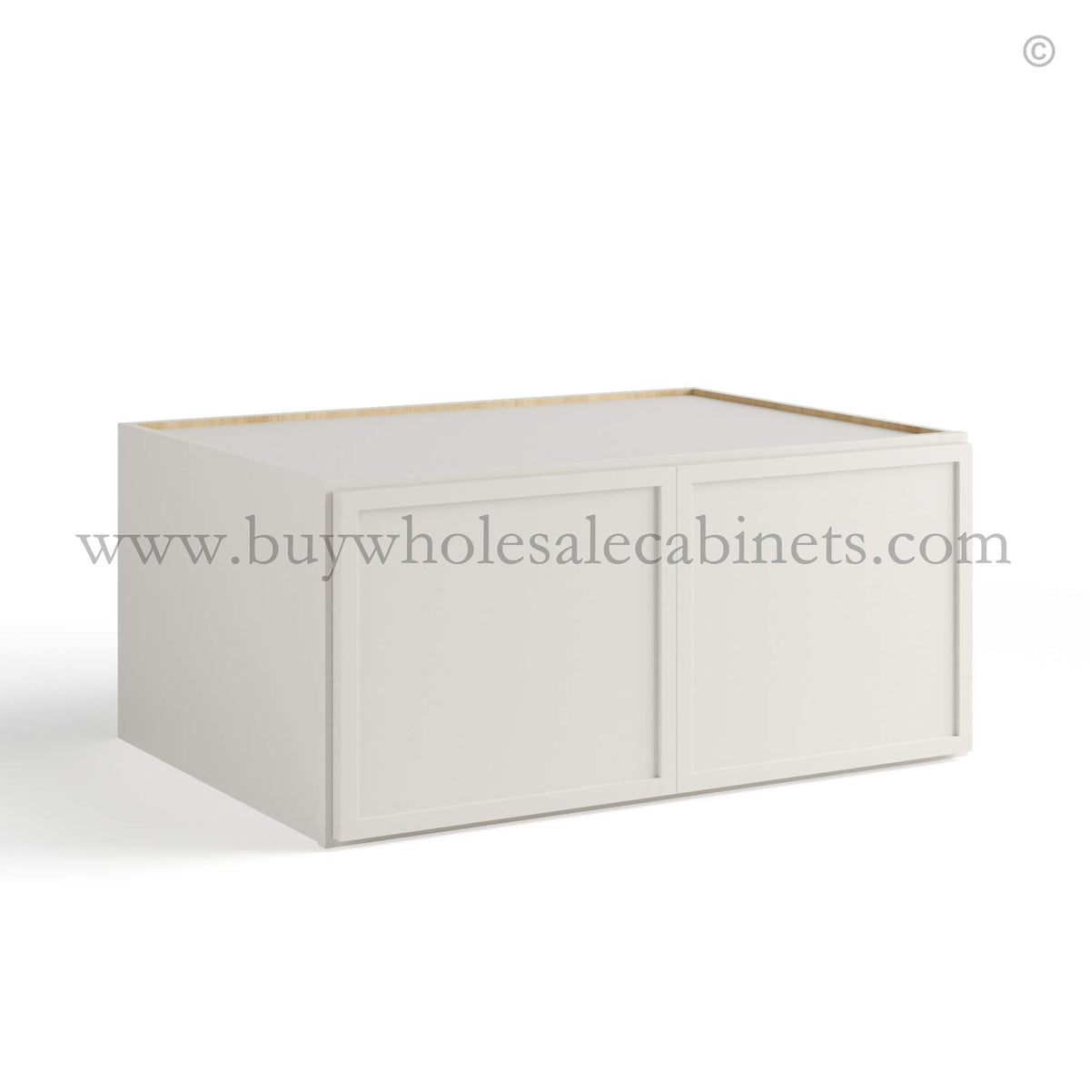 Dove White Slim Shaker Refrigerator Wall Cabinet with Double Door