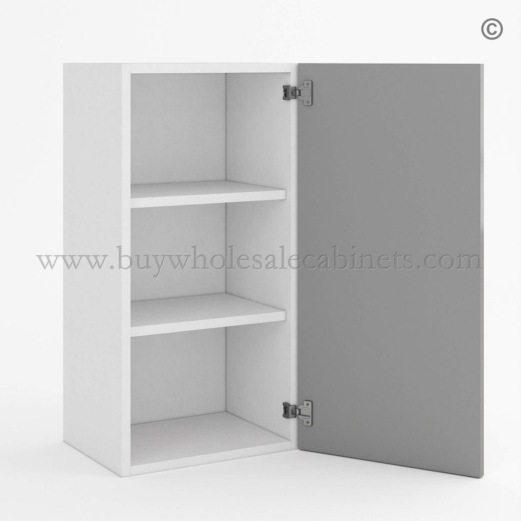 Frameless Gloss Gray 30″H Single Door Wall Cabinet